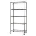 thumbnail image 3 of TRINITY Basics 5-Tier Wire Shelving Rack | 36 x 18 x 76 | Includes Wheels | NSF | Black, 3 of 5