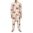 thumbnail image 3 of Fotbe Cute Sleepy Fox Pijama de Hombre con Estampado de Manga Larga, Conjunto de 2 Piezas, Ropa de Dormir Suave y Cómoda con Bolsillos-Small, 3 of 7