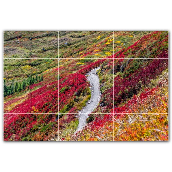 Picture-Tiles.com: Autumn Ceramic Tile Wall Mural WAL500035-64L. 48"W x 32"H using (24) 8" x 8" Ceramic Tiles-Satin Finish