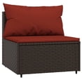 thumbnail image 2 of vidaXL 3 Piece Garden Lounge Set with Cushions Brown Poly Rattan, 2 of 5