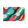 thumbnail image 4 of DouZhe Polyester Set de 4 Sets de Table, Rétro Vagues Pois Motif Résistant à la Chaleur Place Mats pour Table à Manger, 12 "x 18", 4 of 6
