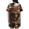thumbnail image 3 of Lsque Western Guitar Cowboy Women's Short-Sleeved Pajama Set - 2 Piece Soft and Lightweight Sleepwear Set-3X-Large, 3 of 9