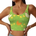 thumbnail image 2 of Haiem Funny Chicken Pattern Womens Sports Bra - U Neck Padded Low Impact Yoga Bra Workout Crop Top Gym Moisture-Wicking Workout Vest -Large, 2 of 9