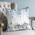 thumbnail image 4 of Pillow Covers 16x16 Set of 2, Blue Pumpkin Fall Throw Pillow Covers Decorative Couch Cushion Cover, Thanksgiving Eucalyptus Leaves Weeping Microfiber Soft Pillowcases for Bedroom Living Room Sofa, 4 of 9