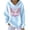Sky Blue, variant on Ozmmyan Womens Fall Sweatshirt Hooded Breast Cancer Awareness Wing Print Long Sleeve Oversized Casual Pullover Sweatshirt with Pocket Winter
