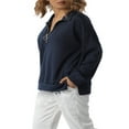thumbnail image 3 of Sweat à Capuche Décontracté à Manches Longues pour Femmes avec Fermeture Éclair Quart Bleu m, 3 of 8