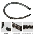 thumbnail image 3 of Unique Bargains 1 Pcs Headband Synthetic Hair Plaited Deep Brown 0.39 Inch Wide Headband Braid Braided with Teeth, 3 of 7