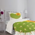 thumbnail image 5 of Ambesonne Cactus Quilted Bedspread Set 2 Pcs, Thorny Opuntia Heart, Twin Size, Green Yellow Orange, 5 of 6
