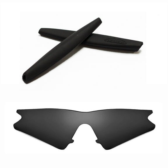 Walleva Black Polarized Lenses And Black Earsocks For Oakley M Frame Sweep Sunglasses