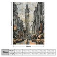 thumbnail image 4 of Shiartex   New York Throw Blanket, Times Square with Traffic Jam and Sketch Adverts Hand Drawn Urban City, Flannel Accent Piece Soft Couch Cover for Adults, Charcoal Grey White, 4 of 6