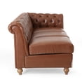 thumbnail image 3 of Kinzie Chesterfield Tufted 7 Seater Sectional Sofa with Nailhead Trim, Cognac Brown and Natural, 3 of 14