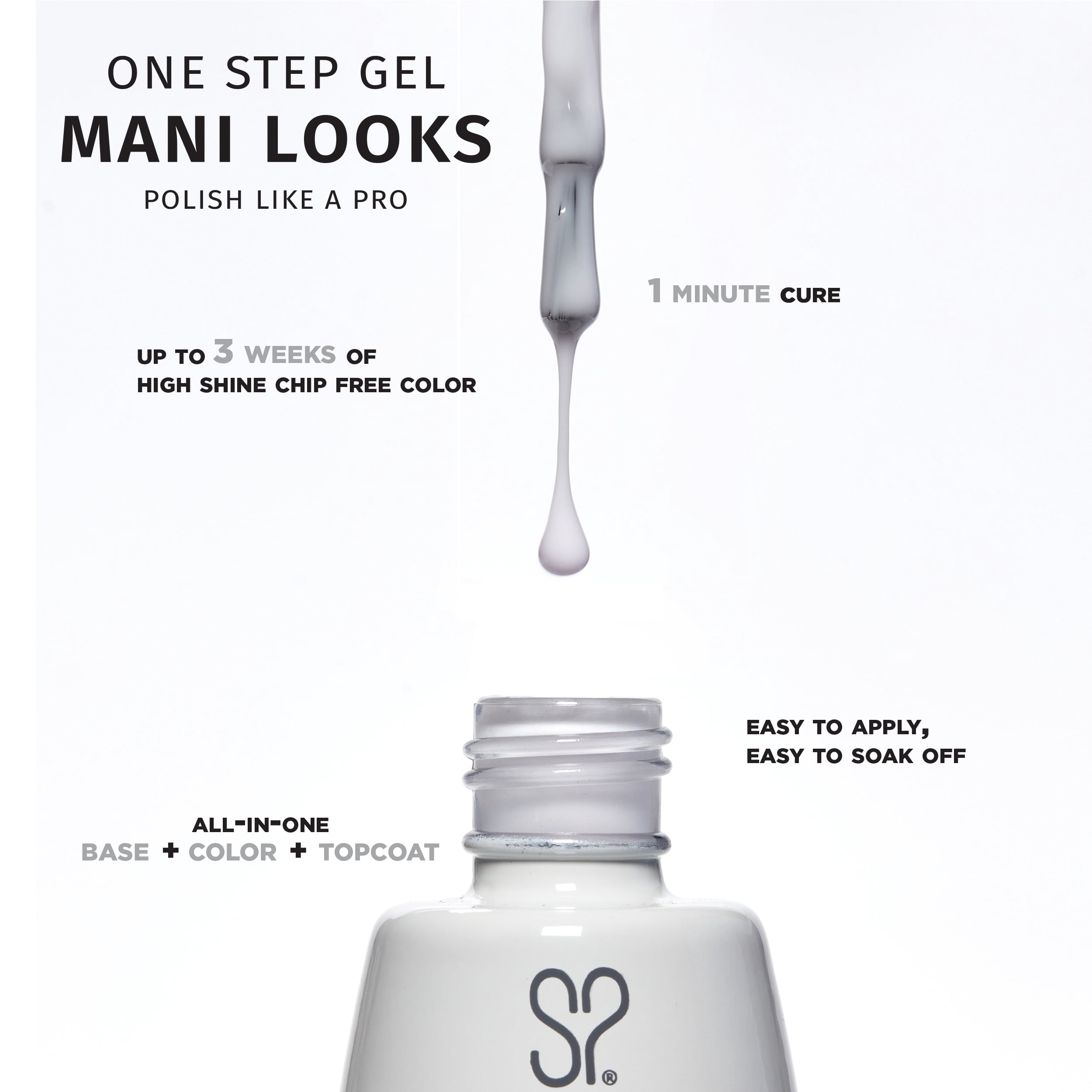 Salon Perfect Milky One Step Gel, White Nail Polish, 0.5 fl oz