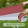thumbnail image 6 of Red Christmas Tree Pattern Square Fitted Tablecloth with Elastic Edge,Square Table Cover,Washable Elastic Table Cover for Home Kitchen Party Decor 34"x34", 6 of 6