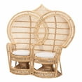 thumbnail image 2 of bali & pari Nerita Rattan BOHO Two-Seater Peacock Chair, Natural Brown, 2 of 9