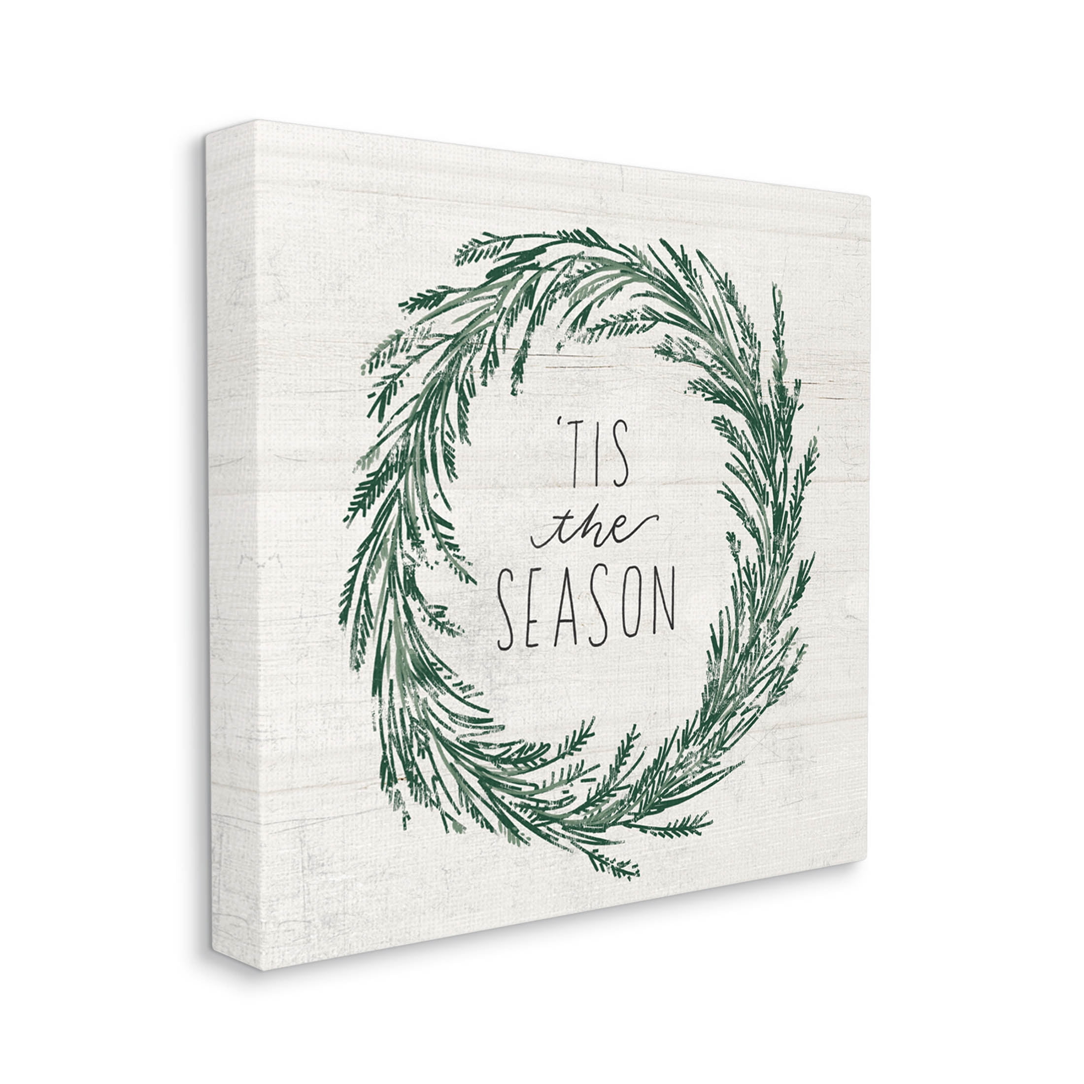 Tis The Season Holiday Wreath Holiday Graphic Art Gallery Wrapped Canvas Print Wall Art