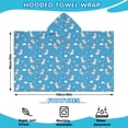 thumbnail image 2 of Blue Cartoon Unicorn Gift Balloon Cloud Pattern Hooded Bath Towel，60"x35" for Ages 3 To 12 Kids, Quick Dry Lightweight Soft Microfiber Hood Beach Towel Cover Up for Kids, 2 of 7