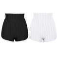 thumbnail image 2 of QLEICOM Womens Athletic Shorts, Fashion Short Solid Tight High Waist Elasticity Sports Bubble Yoga Pants 2PC Yoga Shorts, Running Shorts, Comfy Beach Shorts, Cycling Shorts Black,White S, 2 of 6