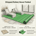 thumbnail image 4 of Fab Habitat Outdoor Rug - Waterproof, Fade Resistant, Crease-Free - Premium Recycled Plastic - Striped - Patio, Porch, Deck, Balcony - Cancun - Green - 5 x 8 ft, 4 of 10