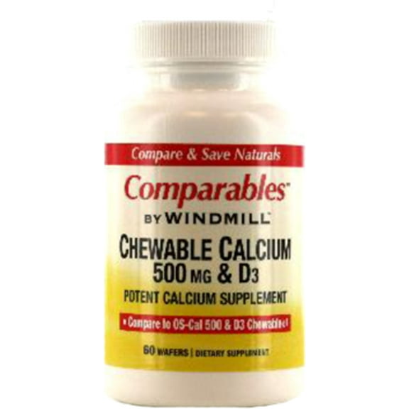 Windmill Calcium 500 mg Chewable Tablets 60 Tablets (Pack of 4)