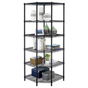 BestOffice New Heavy Duty Wire Steel 6-Tier Corner Shelf Garage Storage Shelving Rack C706