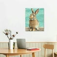 thumbnail image 3 of Nawypu  Canvas Wall Art, Happy Easter Spring Watercolor Rabbit Bunny Vintage Wooden Plank Square HD Print Oil Painting on Canvas Framed Decorations Art for Bedroom Living Room Kitchen, 3 of 5