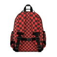 thumbnail image 3 of Black and Red Checkered Backpack for School,Cute School Bag,Schoolbag with Adjustable Shoulder Straps & Padded Back,15.25"x11.5"x5.25", 3 of 6