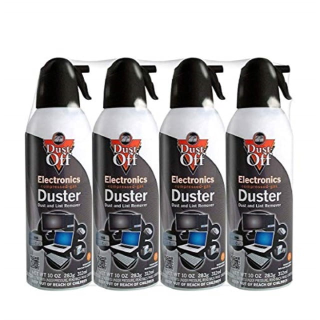DustOff Disposable Compressed Gas Duster, 10 oz Cans, 4 Pack