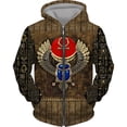 thumbnail image 2 of Sudadera con capucha y cremallera con estampado 3D del antiguo Egipto Ojo de Horus para hombre, sudaderas informales de manga larga con estampado de faraón, sudaderas holgadas, 2 of 5