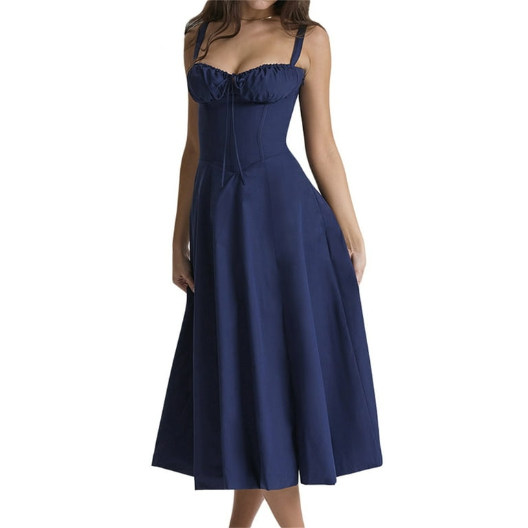dark blue bandage dress Luna Blue Asymmetric Ruffle Bottom Bandage Dress