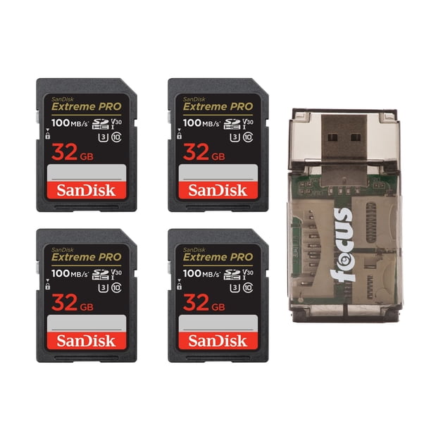 Paquete de 4 Tarjetas de Memoria Sandisk Extreme Pro 32GB UHS-I