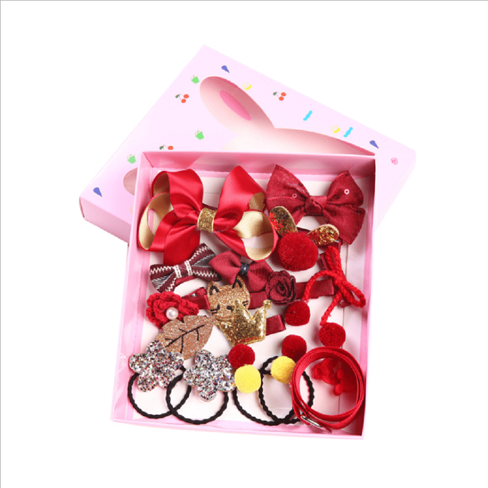 18Pcs//set Baby Girl Hair Clip Bow Flower Mini Barrettes Party Star Kids Hairpins