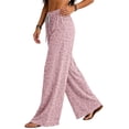 thumbnail image 6 of Casual Pants for Women Elastic Waist Loose Fit Leopard Print Wide Leg Trousers, 6 of 6