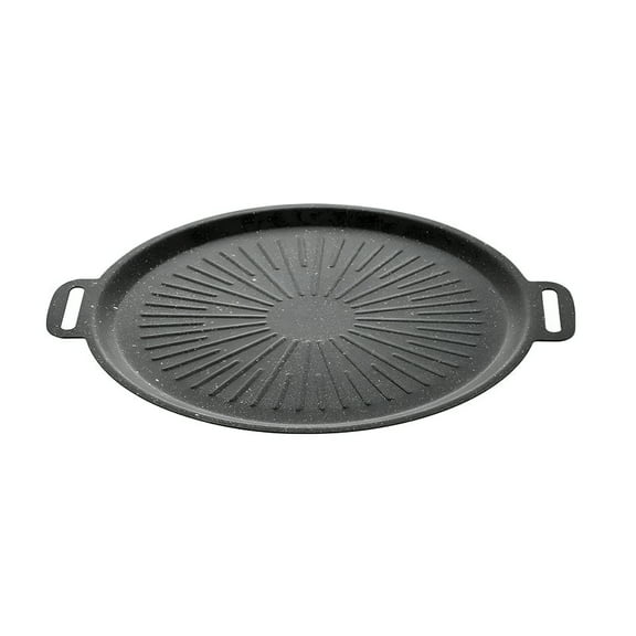 BPPEG BBQ Grill Pan,BBQ Griddle With Handle,Circular Frying Pan,Cast Iron Skillet,for Induction,Gas Stove,Electric Cooktop,Indoor Or Outdoor Grilling,for Meats,Pancakes,Ribs,Home Outdoor Stove
