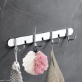 thumbnail image 4 of Xihbxyly Ganchos de Pared Ajustables de Acero Inoxidable para Sombreros y Ropa. Adhesivo Fuerte. Ideales para Baño, Cocina y Oficina. Tamaño: 33 X 7 X 5 Cm., 4 of 6