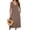 Brown, variant on XUNKUSGA Sundresses for Women Casual Sleeveless Cotton Linen Maxi Dresses for Women Loose Soild V-Neck Tank Summer Dress with Pockets S-2XL,Beige