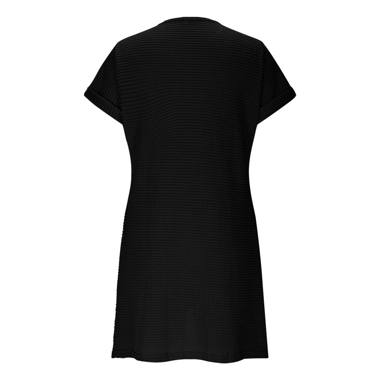 Ovbmpzd Work Dresses for Women Black Mini Dress Short Sleeve V Neck Dresses Womens Formal Dresses L, Women's, Size: Large