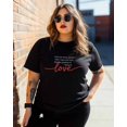 thumbnail image 3 of Women's Graphic T-Shirt Black 3XL Women's Tops Love Inspirational Text Crew Neck Short Sleeve Shirts for Women, 3 of 3