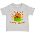 thumbnail image 3 of Inktastic Happy Halloween- cute pumpkin cupcake Boys or Girls Toddler T-Shirt, 3 of 5