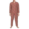 thumbnail image 3 of Honeii Leopard Print Pattern Mens Pajamas Set,2pcs Men's Lounge Long Sleeve Sleep Shirt and Pajama Bottoms Sleepwear Set,Mens Pjs Sets-X-Large, 3 of 7