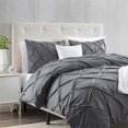 thumbnail image 5 of SHCKE 3 pieces Soft Pinch Pleat Duvet Cover Set Comforter Set All Season Pintuck Style, King, Queen, Twin Size, Pinch Pleat Pintuck Style Bed Cover, 5 of 8