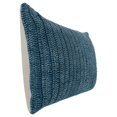 thumbnail image 2 of Rosie 14 x 26 Lumbar Accent Throw Pillow, Hand Knitted Designs, Blue Linen, 2 of 5