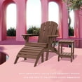 thumbnail image 6 of Pipopa Outdoor Folding HDPE Adirondack Chair Set of 2 with Cup Holder,All-Weather Patio Chair for Garden,Backyard,Pool,BrownWood, 6 of 8