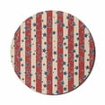 thumbnail image 1 of 4th of July Mouse Pad for Computers, Patriotic Stars and Repetitive Stripes in Vertical Design Image, Round Non-Slip Thick Rubber Modern Mousepad, 8" Round, Beige Rust and Night Blue, by Ambesonne, 1 of 2