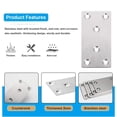 thumbnail image 4 of 6 PCS Mending Plates Straight Brace Brackets Heavy Duty Flat Bracket Stainless Steel Repair Plates for Furniture Wood, 4 of 7