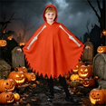 thumbnail image 6 of LILIYA Halloween Cloak Outfits Boy Girl Poncho Clothes Children Hooded Cloak Holiday Party Top Autumn Winter Outfit, 6 of 9
