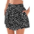 thumbnail image 6 of Women's Ruffle Wide Leg Flowy Clothes High Waist Shorts for Casual Beach Color 1 S, 6 of 10