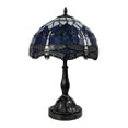 thumbnail image 4 of Dale Tiffany 1-Light Metal & Art Glass Table Lamp in Bronze and Blue, 4 of 10