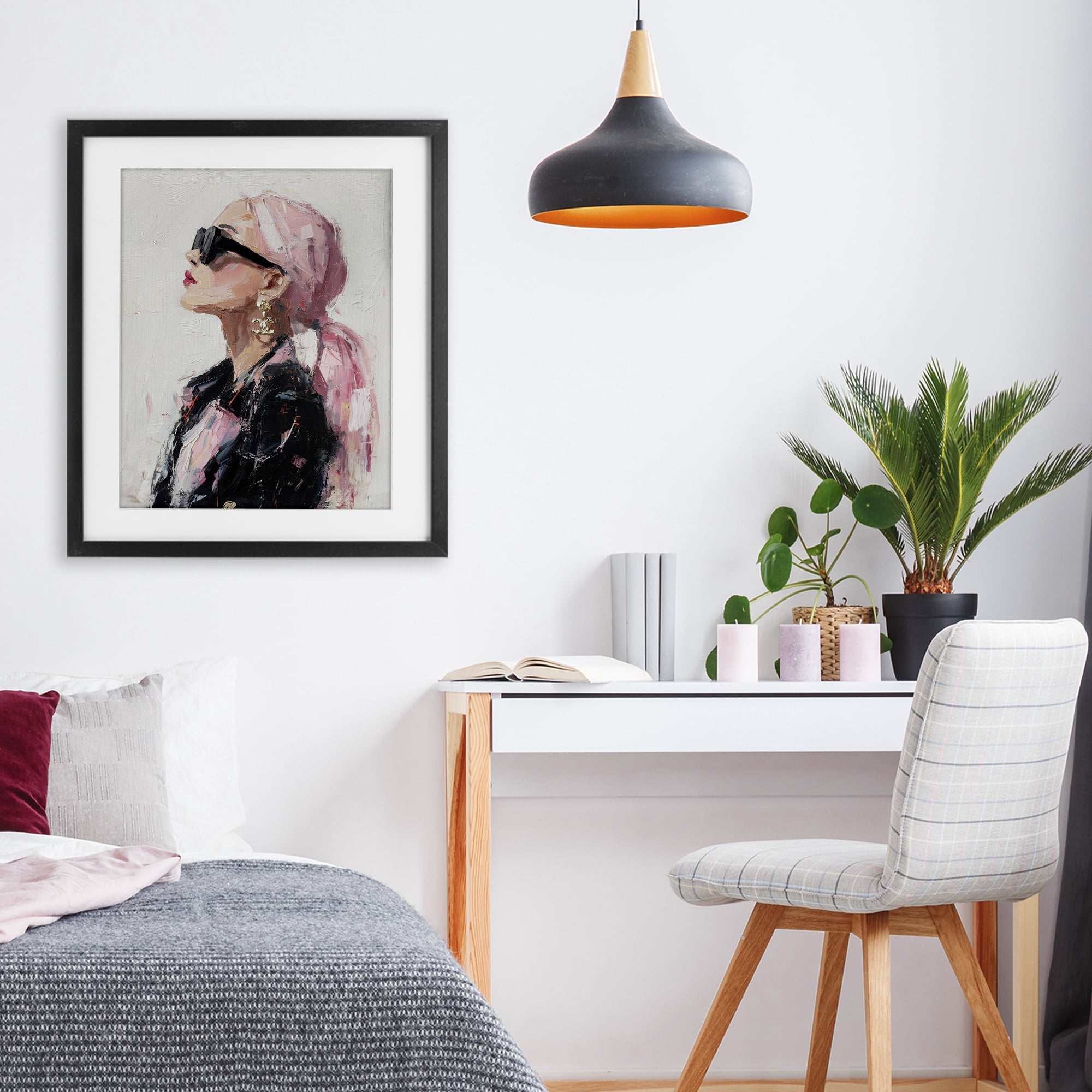 Stupell Industries Pink Daydream Impression Black Framed Print Under Glass, design by Svetlana Aleynikova