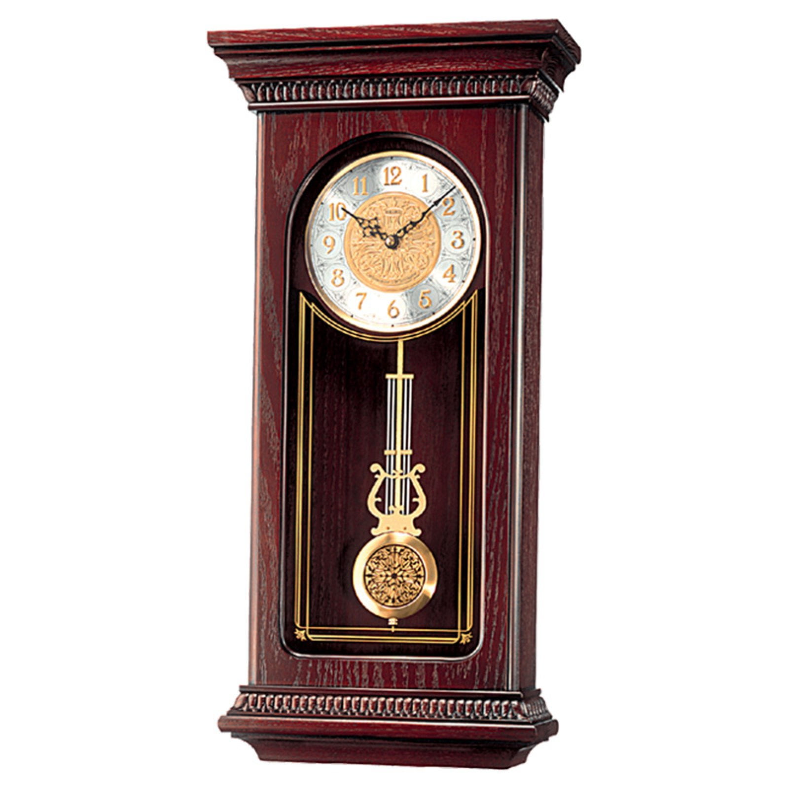 Seiko Hourly Dual Chime 12 in. Pendulum Wall Clock Quartz Analog Traditional Wooden QXH 008 BLH
