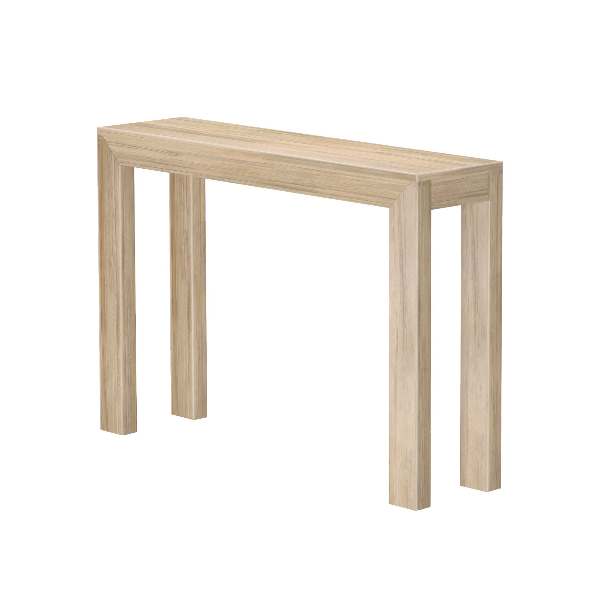 Plank+Beam 46" Modern Solid Wood Console Table, Narrow Entryway Table, Behind The Couch, Blonde